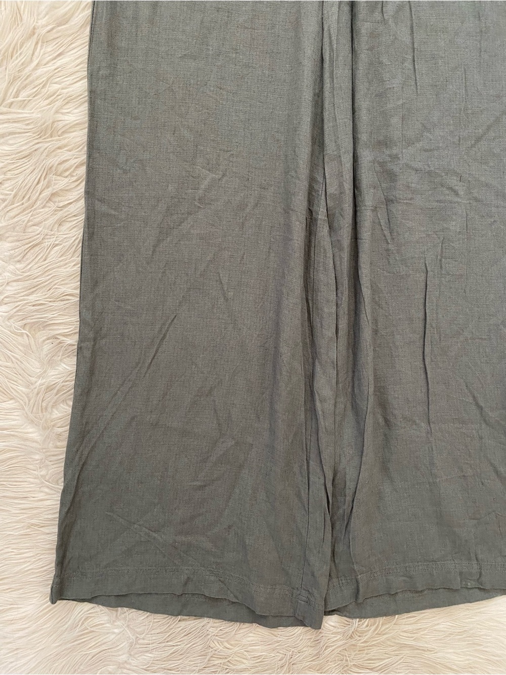 Splendid Gray Linen Blend Wide Leg Pull On Pants Trouser Minimalist Neutral M - Picture 4 of 10